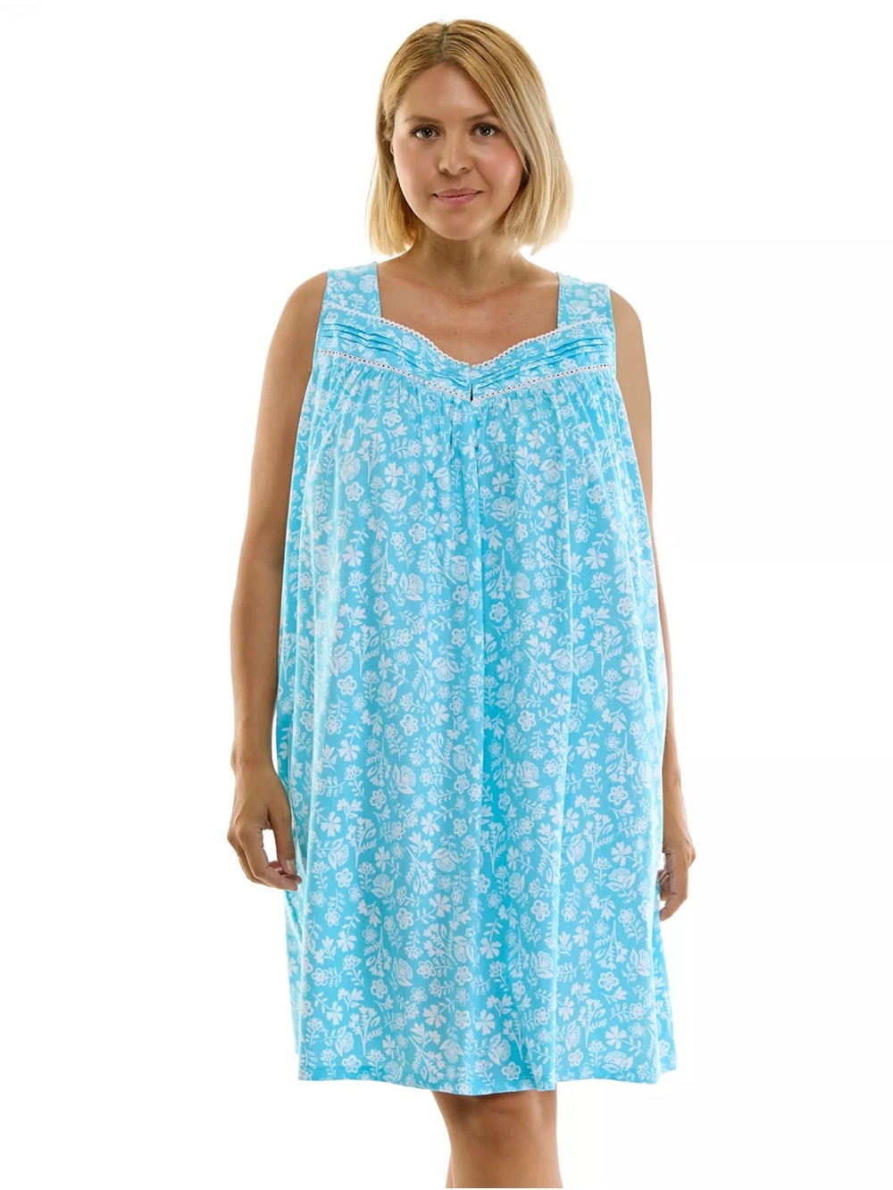 Croft & Barrow Light Aqua Floral Gown